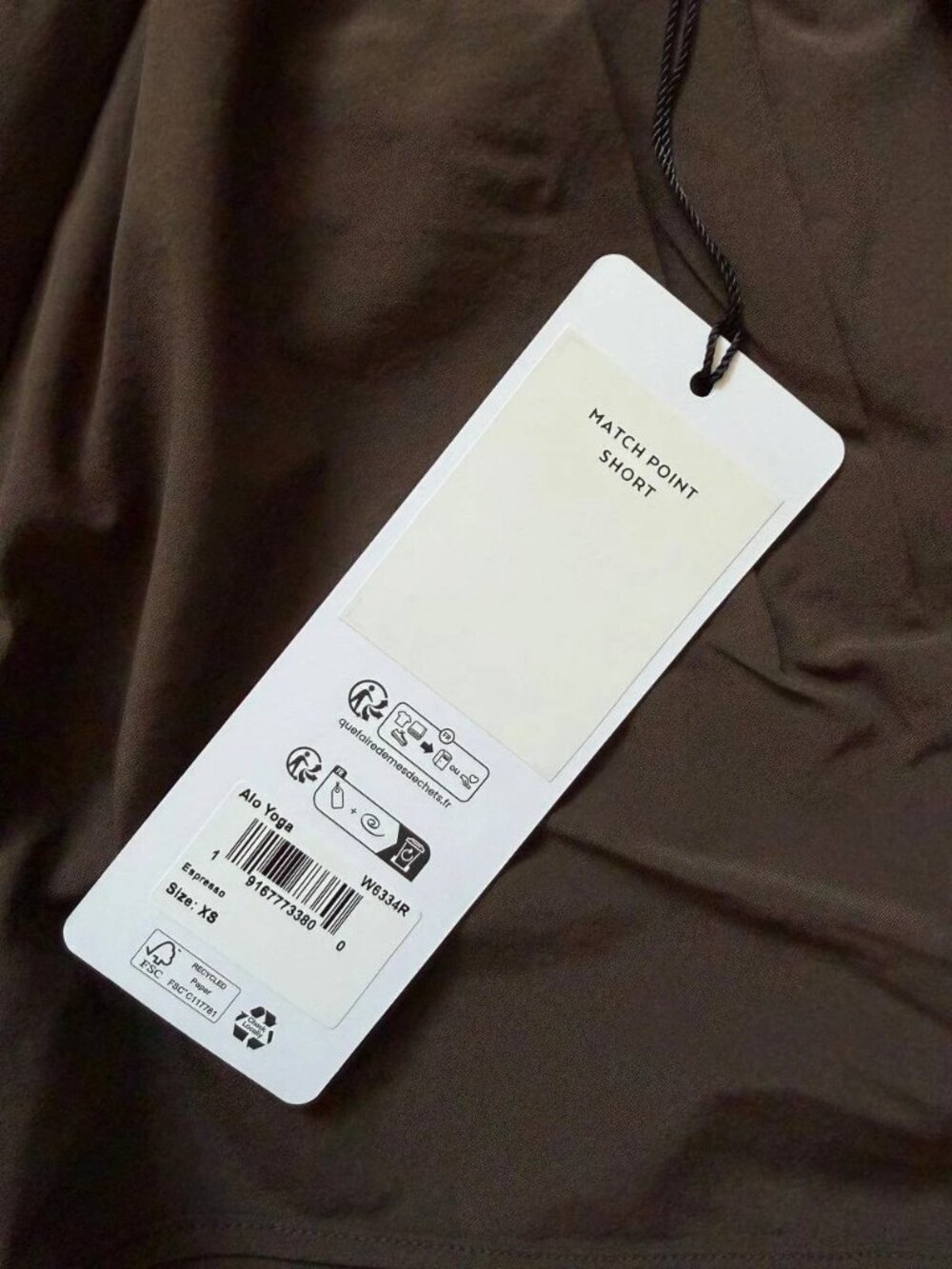Alo Yoga Aspire Tank & Match Point Shorts Set, Espresso, XS - Picture 9 of 9